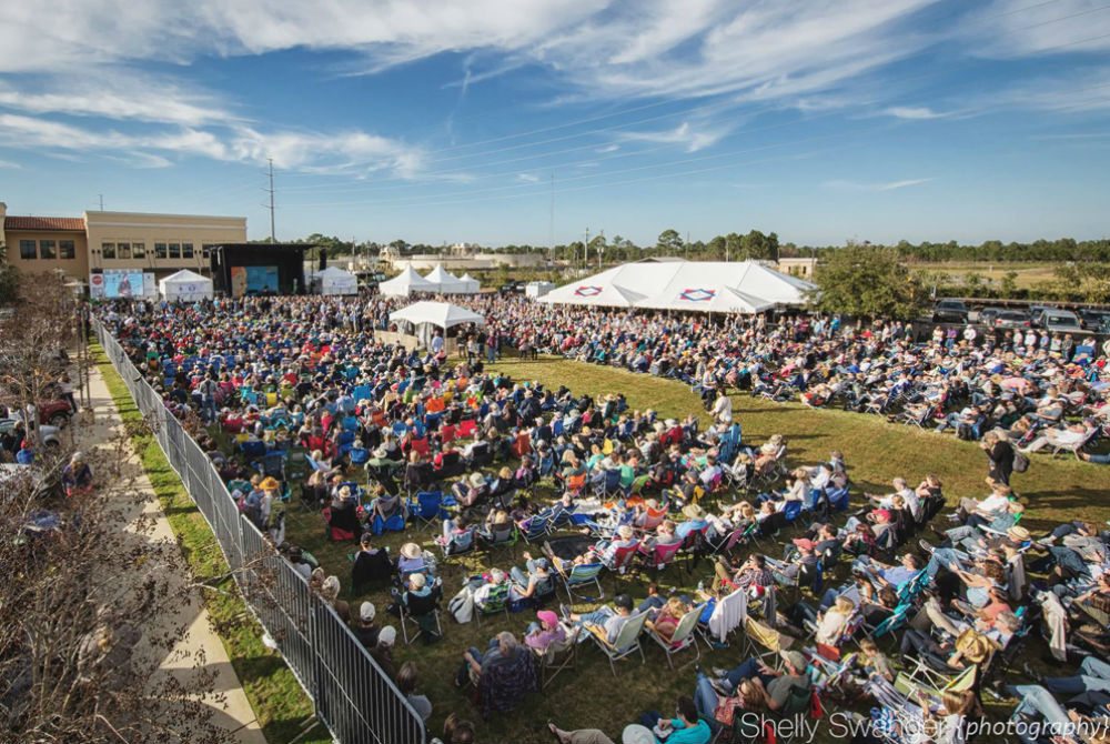 Thousands of people attended the main stage events at Grand Boulevard during the 2015 30A Songwriters Festival. Photo by Shelly Swanger.