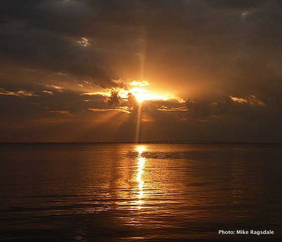 Sunrise over Choctawhatchee Bay in South Walton, Florida