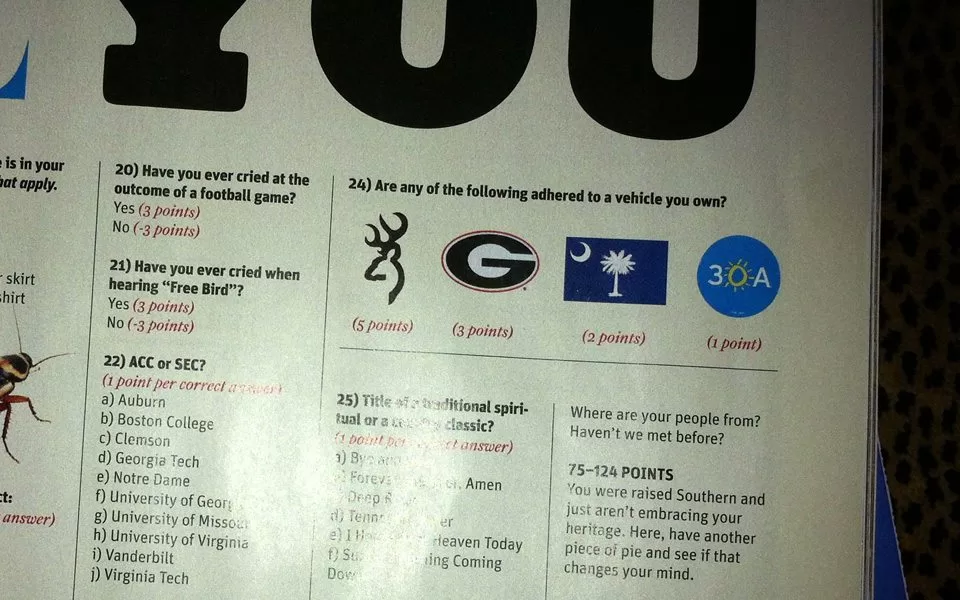 30A Featured in Atlanta Magazine’s “How Southern Are You?” Quiz