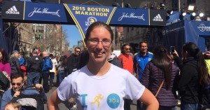 Amy Stoyles running the Boston Marathon