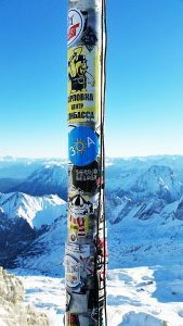 Local artist Charles Schneidewind placed this 30A Sticker at the top of the 9,718-foot peak of Zugspitze, the highest point in Germany.
