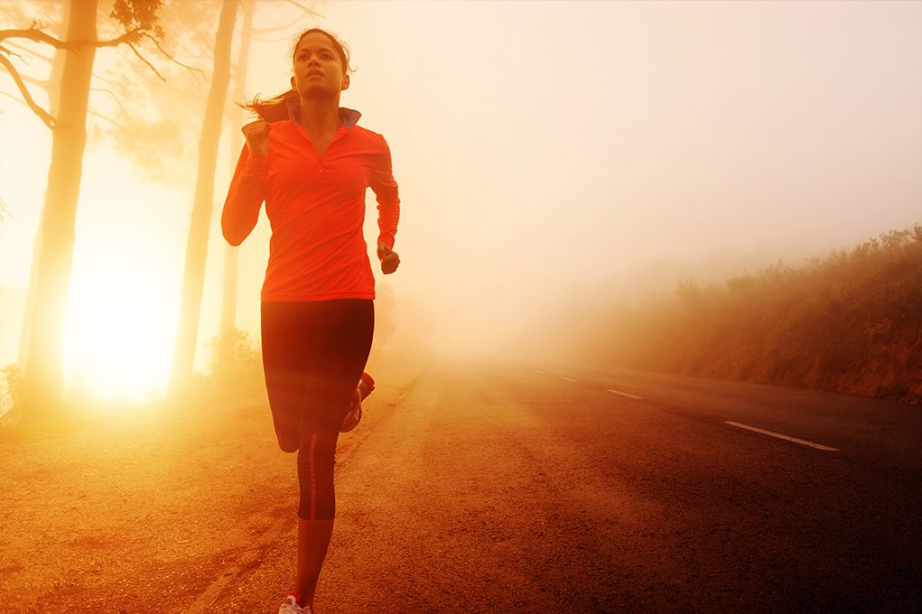 Running early in the day helps you avoid the heat!