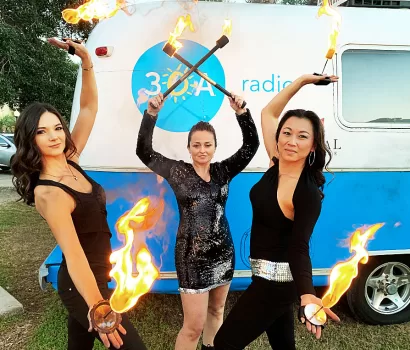 Emerald Flame Dance – Fire and Water Meet at the Beach