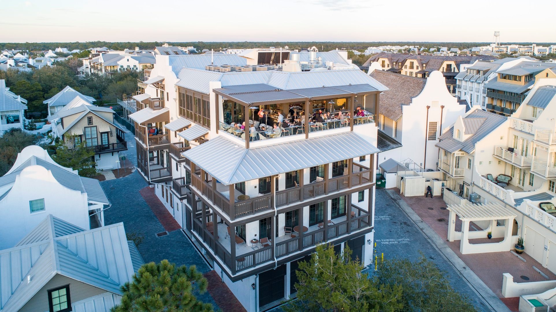 Pescado Aerial View of Rosemary and Rooftop