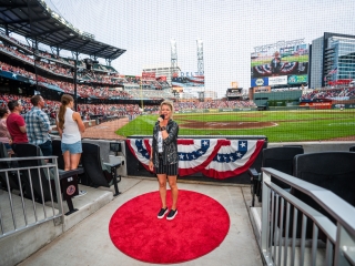 Casey performing at the Atlanta Braves concert