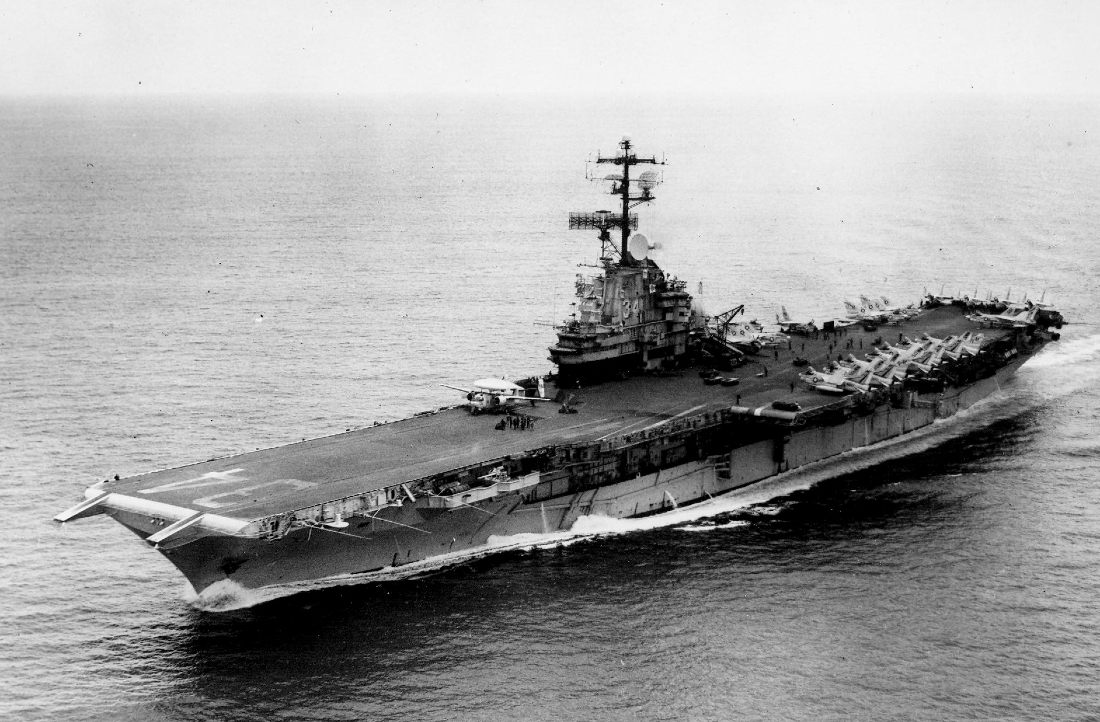 USS Oriskany sailing while in commission