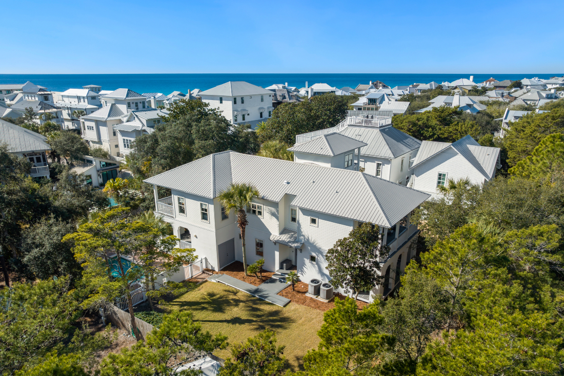 Living space inside a coastal home on 30A