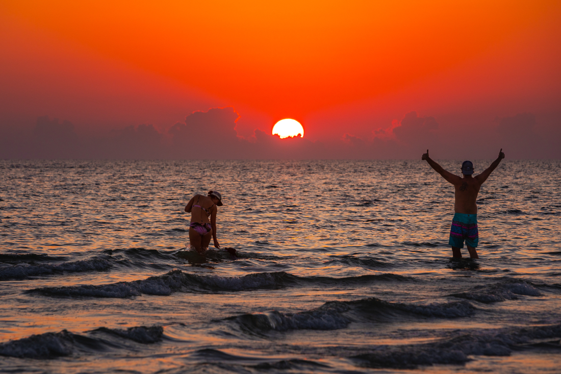 Peaceful waterfront scene along the Gulf Coast