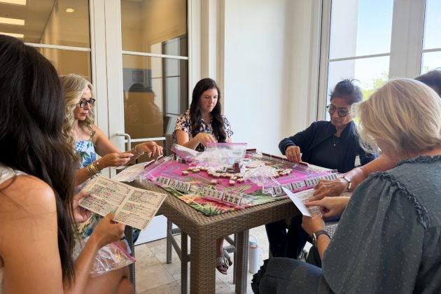 Mahjong game in progress at a local studio