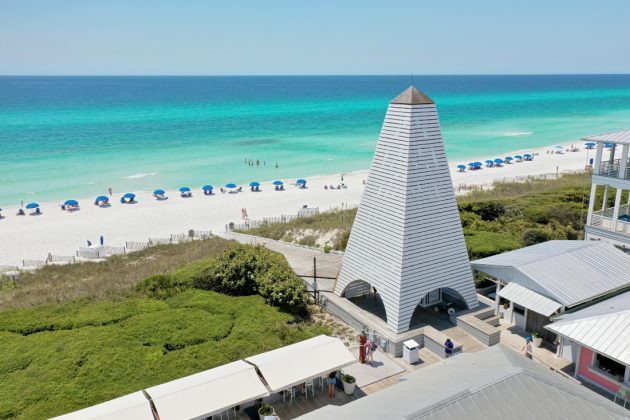 Seaside, Florida town scene near the Gulf of Mexico