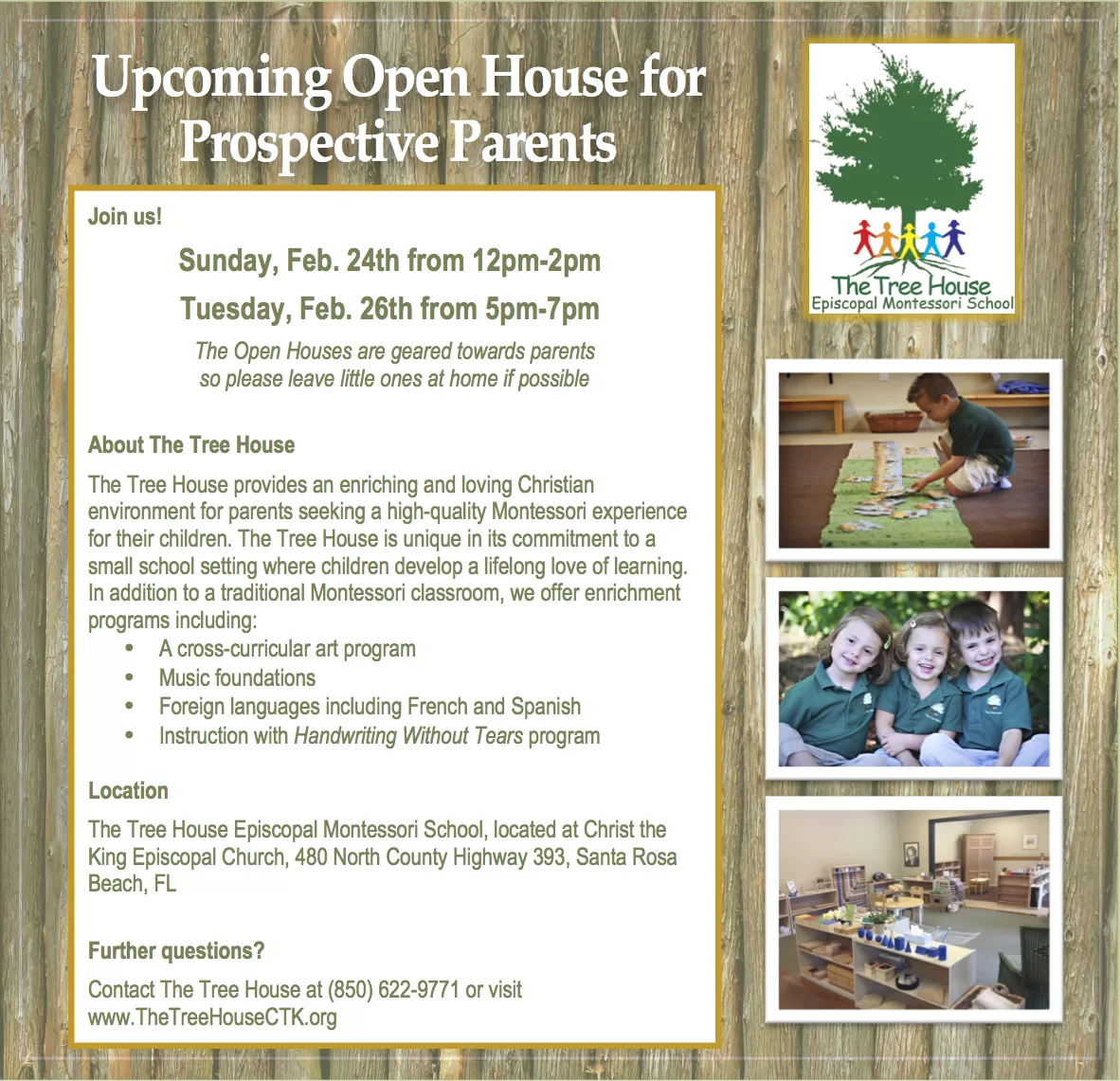 Open House at Tree House Episcopal Montessori School