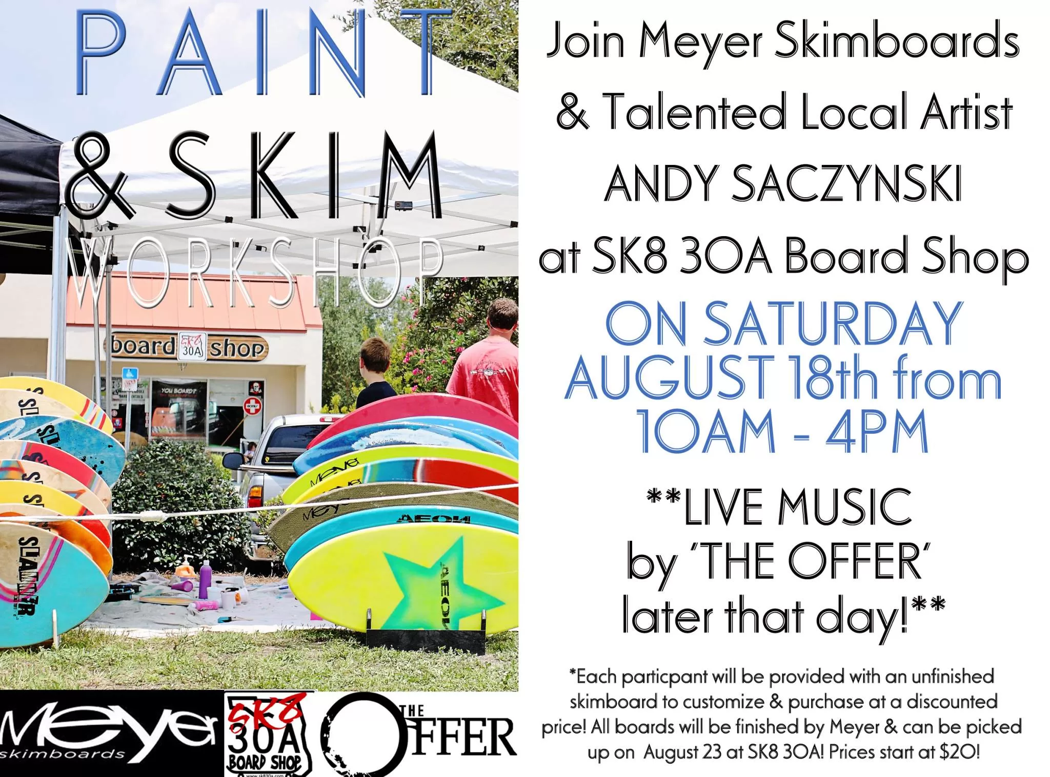 Paint ‘n Skim Workshop on Aug 18